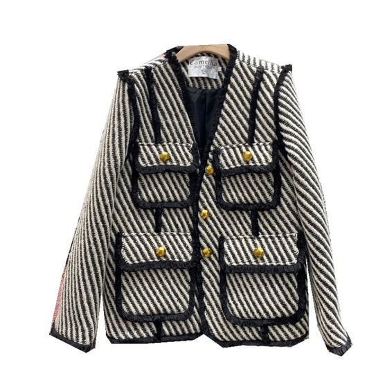 Abrigo Tweed con Plumón para Otoño e Invierno - Image 4