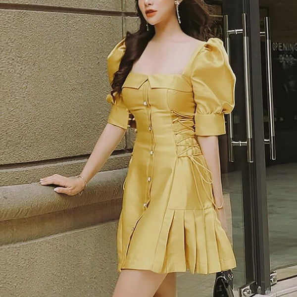 Vestido Familiar Reductor con Faja Integrada y Cuello Elegante
