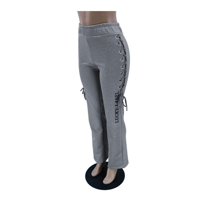 Pantalones Casuales Mujer con Ojales Laterales - Image 9