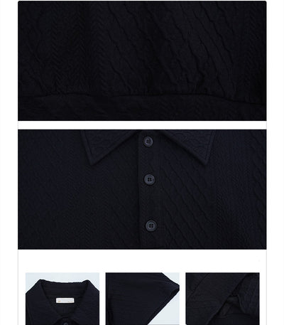 Camisa Suelta con Solapa para Hombre de Manga Corta - Image 9