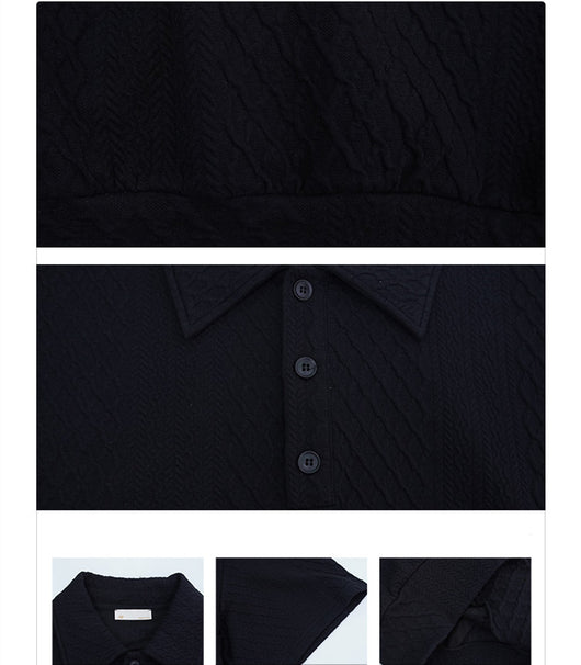 Camisa Suelta con Solapa para Hombre de Manga Corta - Image 9