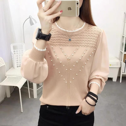 Blusa Térmica de Seda de Hielo Tejida Manga Larga Cuello Redondo - Image 3