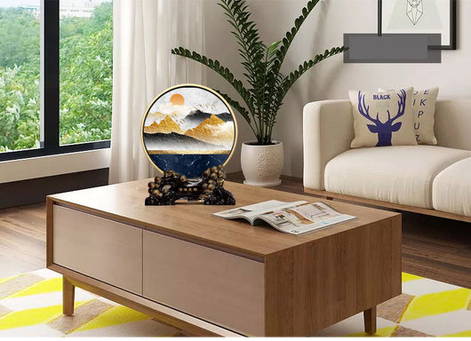 Cuadro Decorativo Paisaje Dorado Concepción Artística China para Sala de Estar - Image 2