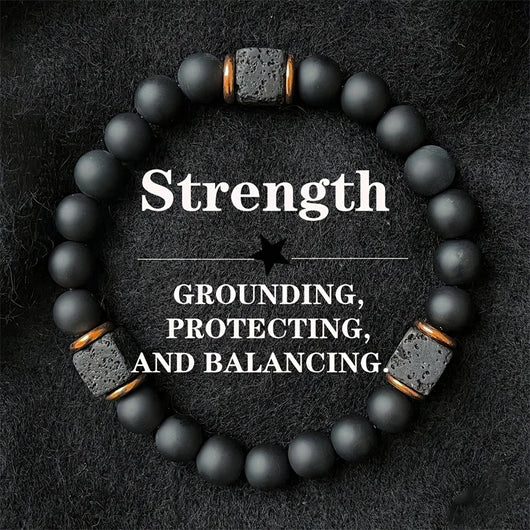 Pulsera de Piedra Volcánica para Hombre - Diseño Vintage Europeo y Americano - Image 4