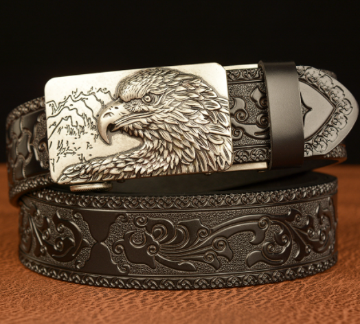Cinturón de Cuero para Hombre con Hebilla Automática y Grabado Personalizado - Image 6