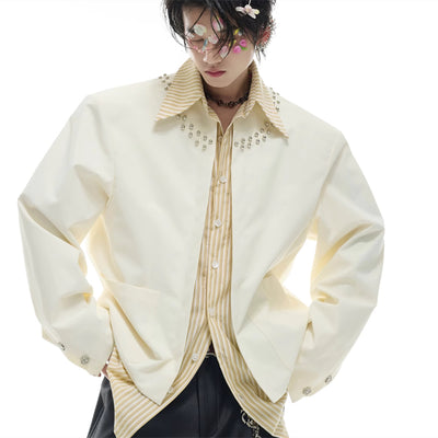 Camisa Casual de Rayas con Costuras Superpuestas - Image 11