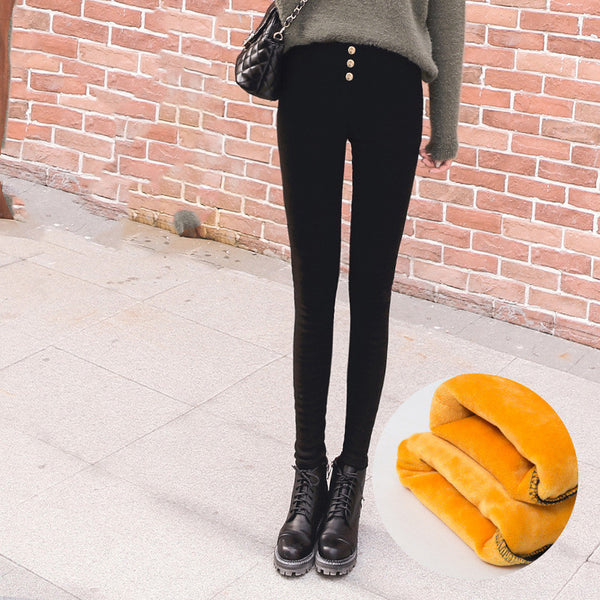 Pantalones Térmicos Ajustados para Mujer con Forro Polar Grueso