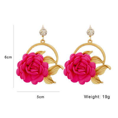 Aretes Colgantes de Tela Floral - Image 10
