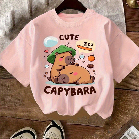 Playera Infantil de Algodón para Verano - Cuello Redondo Manga Corta