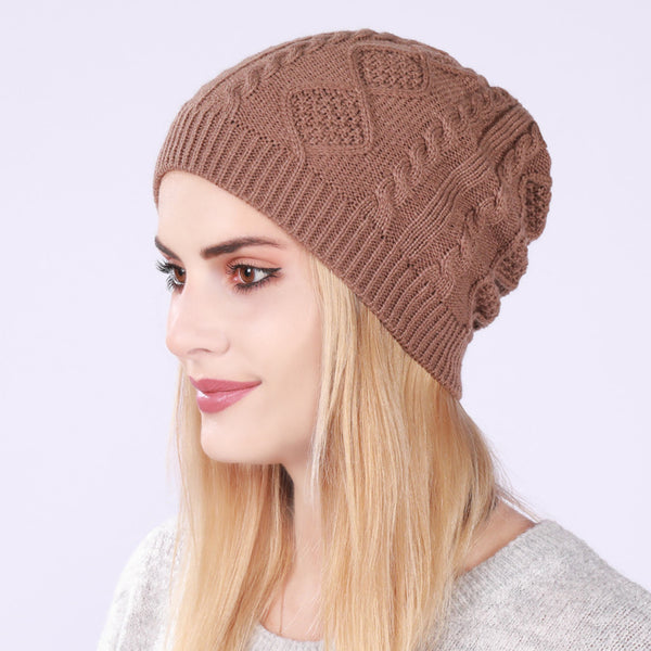 Gorro Tejido Plisado de Lana Polar Unisex