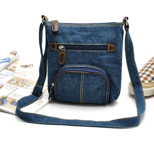Bolso de Hombro Denim Retro Unilateral Portátil - Image 7