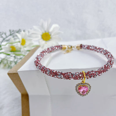 Collar Gato con Dije Corazón de Cristales Brillantes - Accesorio Reflectante para Mascotas - Image 20