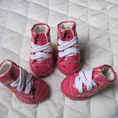 Zapatos para Mascotas con Diseño de Corazón Tricolor en Tela PU - Image 8