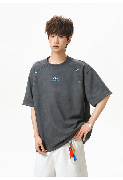 Playera Estructurada de Manga Corta con Textura Combinada para Hombre - Image 9
