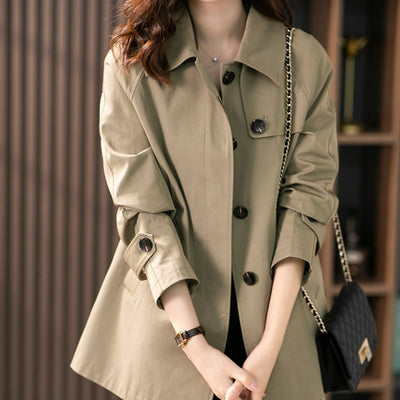 Gabardina Corta Estilo Británico Texturizada para Primavera y Otoño - Image 6
