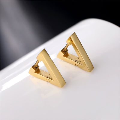 Aros Triangulares de Acero Inoxidable para Hombre y Mujer - Diseño Punk Hip Hop - Image 24