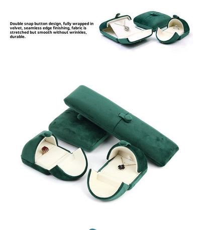 Caja de Anillos Doble con Flanela Verde Oscuro Ultra Suave - Image 20