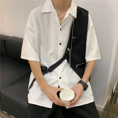 Chaleco Hombre Diseño Blanco con Costuras de Contraste y Personalidad - Image 11