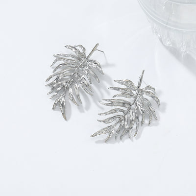 Aretes de Hojas Minimalistas Diseño Avanzado Estilo Frío - Image 11