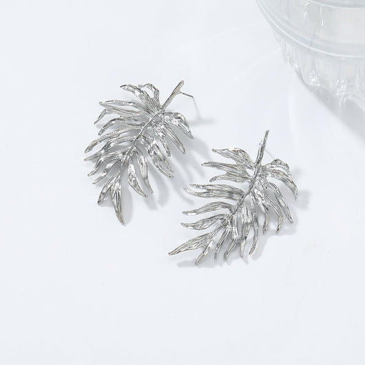Aretes de Hojas Minimalistas Diseño Avanzado Estilo Frío - Image 11