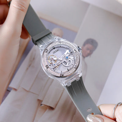 Reloj Mecánico para Mujer con Strass y Correa de Silicona - Image 10