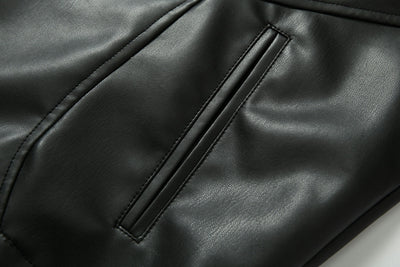 Chaqueta de Cuero Estilo Retro Americano con Detalles de Tartán - Image 37