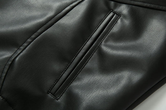 Chaqueta de Cuero Estilo Retro Americano con Detalles de Tartán - Image 37