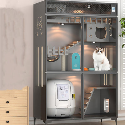 Casa Doble de Madera para Gatos con Diseño Moderno - Image 5