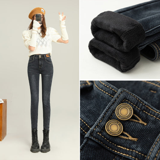 Jeans Térmicos Ajustados para Mujer con Forro Polar