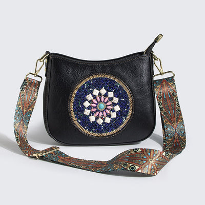 Bolsa Tote Étnica de Turquesa con Cuentas - Diseño Cruzado y Hombro - Image 16