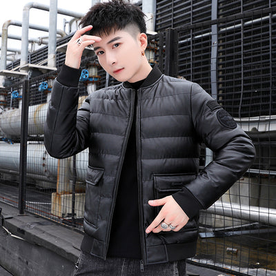 Chaqueta de Cuero Coreana para Hombre - Abrigo de Invierno Elegante y Cálido - Image 5
