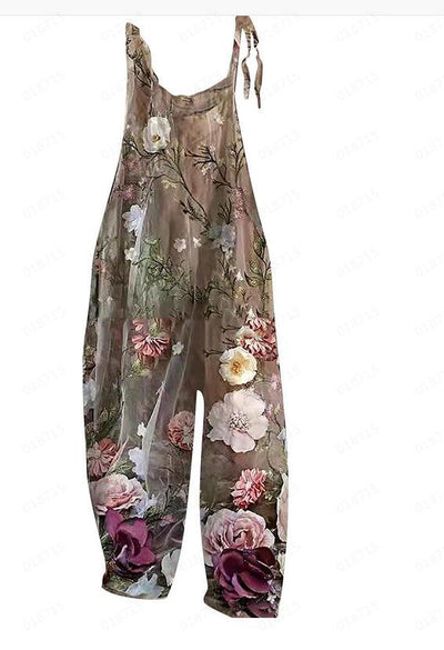 Jumpsuit Retro de Pierna Ancha para Mujer con Estampado Dulce - Image 13