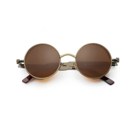 Gafas de Sol Steampunk Gothic con Lentes Redondas y Marco Metálico