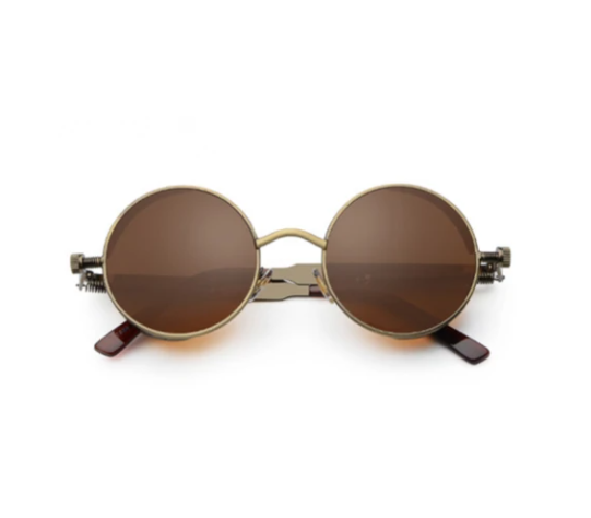 Gafas de Sol Steampunk Gothic con Lentes Redondas y Marco Metálico
