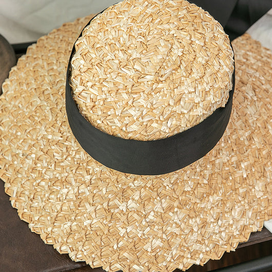 Sombrero de Paja Trenzado Angular con Protección Solar - Image 5