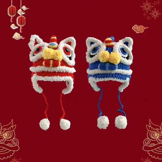 Pack Gorro de Lana Tejido a Mano León Estrella Mamá e Hijo Invierno - Image 2