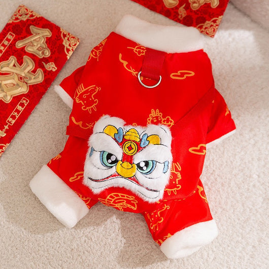 Abrigo Festivo Año Nuevo para Mascotas - Chaqueta Térmica Tang para Perros y Gatos - Image 7