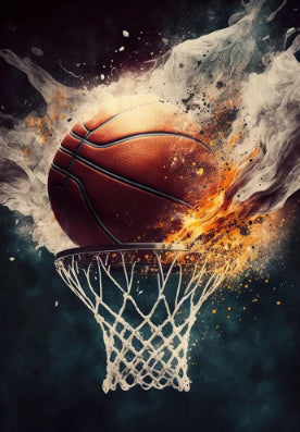 Póster Colorido: Astronautas Jugando Baloncesto en el Espacio - Image 13
