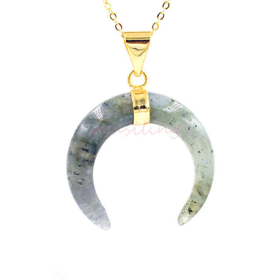 Colgante de Cuerno Cristal Cadena de Suéter Moda Europea y Americana - Image 5