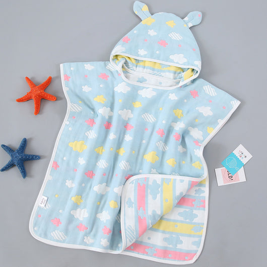 Capa de Baño Infantil con Capucha de Algodón Gasa Pura - Image 6