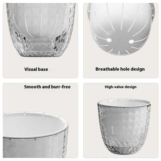 Maceta Transparente Autorregante con Diseño Floral - Image 2