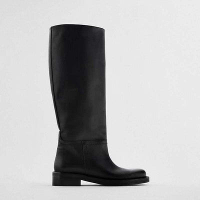 Botas Altas de Cuero Vacuno Vintage Marrón para Mujer - Image 3