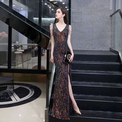 Vestido de Novia Sirena Ajustado con Lentejuelas para Dama - Image 11