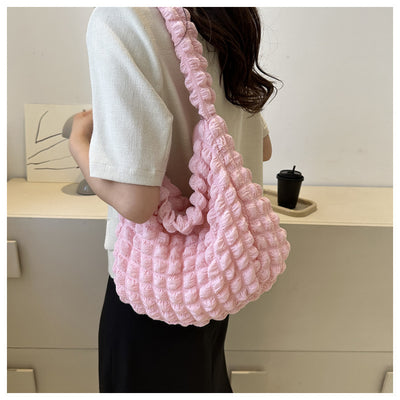 Bolsa Axilar Plisada Clouds - Estilo Occidental Minimalista y Trendy - Image 8