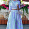 Conjunto de Falda y Top Estampado Europeo Americano - Moda Actual