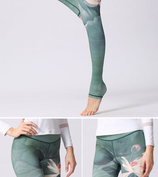 Pantalones de yoga cintura alta estampados para mujer - Diseño europeo y americano - Image 13