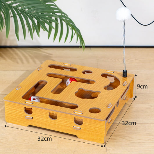 Juego Interactivo 3 en 1 para Gatos: Varita, Campanas y Laberinto - Image 2