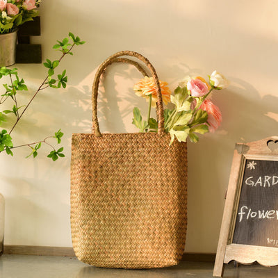 Bolsa de Playa Tejida en Paja - Estilo Minimalista Japonés - Image 6