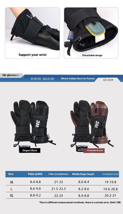 Guantes de Esquí Kevlar Tres Dedos Impermeables y Resistentes - Image 22