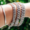 Pulsera Eslabón Cubano Plateada Hip Hop para Hombre y Mujer